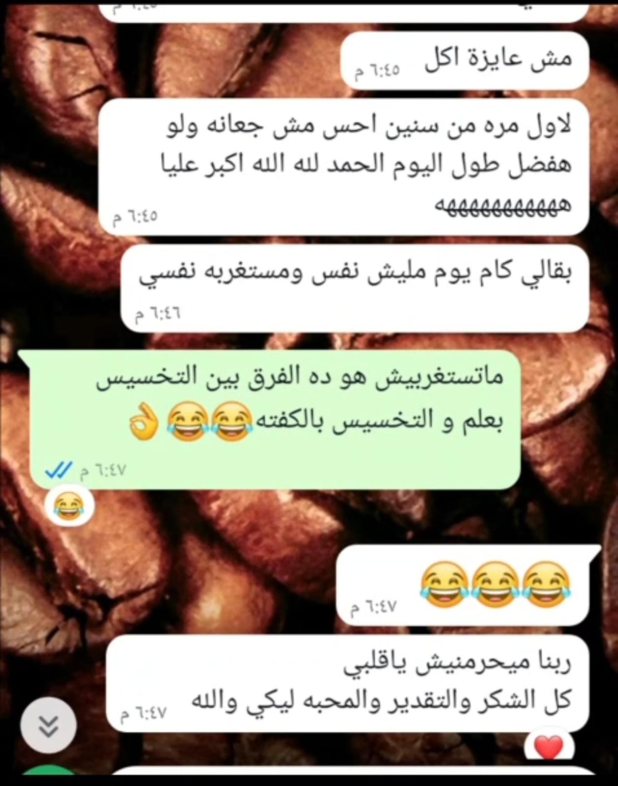 تقييم عميلة على واتساب — أول مرة من سنين تحس بالشبع